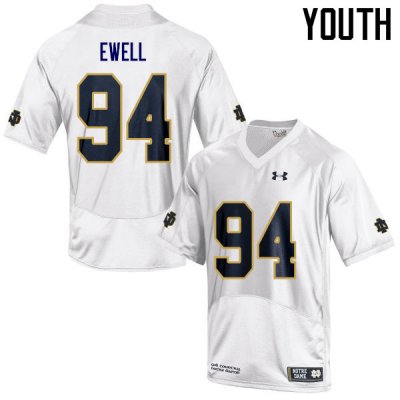 Notre Dame Fighting Irish Youth Darnell Ewell #94 White Under Armour Authentic Stitched College NCAA Football Jersey NOP8799FS